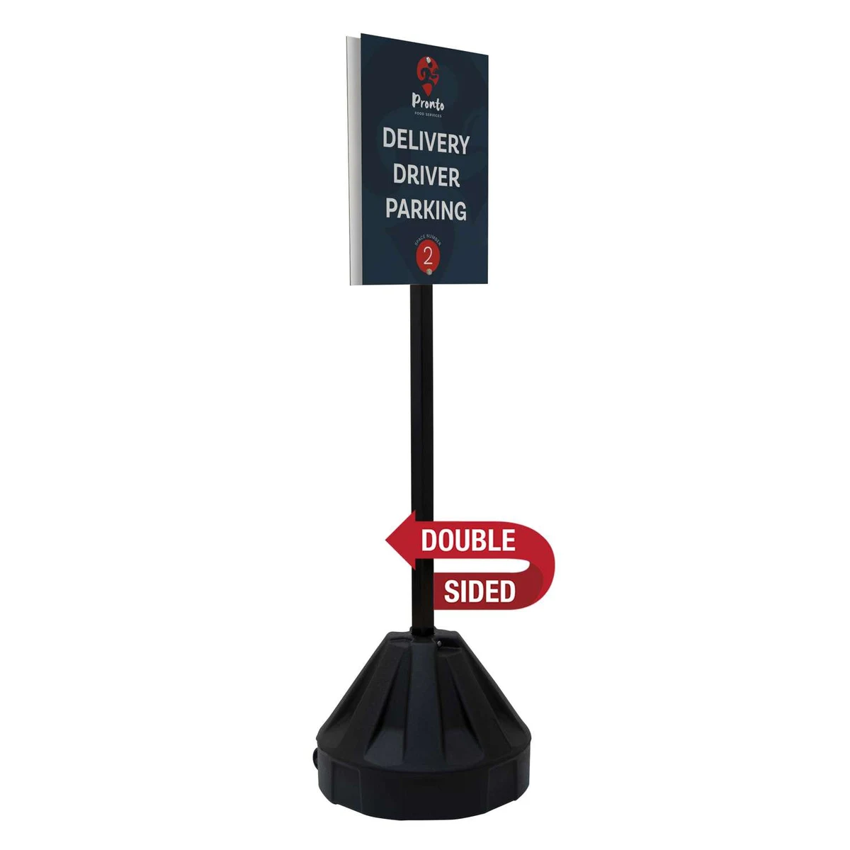 72" Rover Portable Sign Post Double-Sided Kit 1