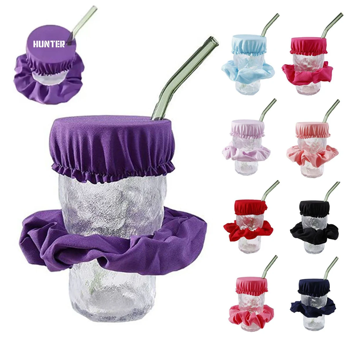 Elastic rubber hair rope scrunchie cup cover set 1