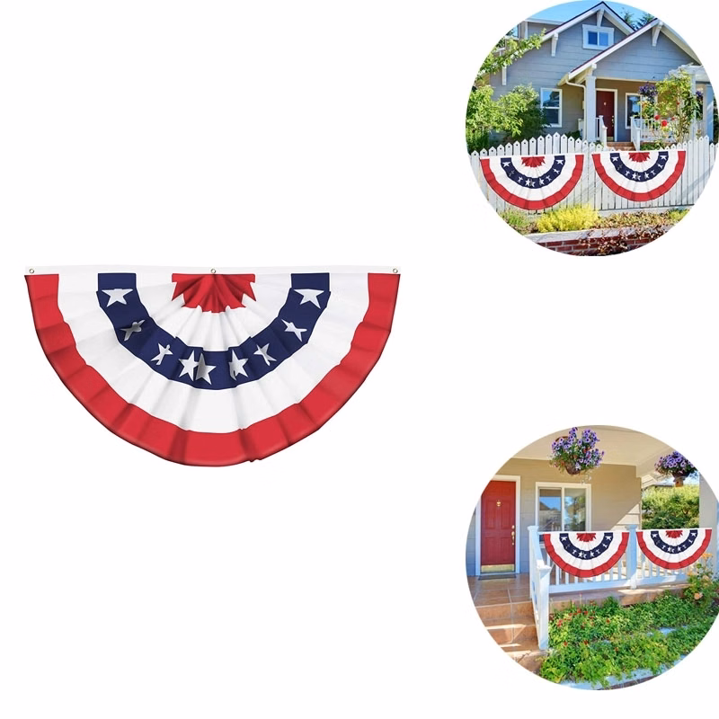 2x4ft USA Pleated Fan Flag