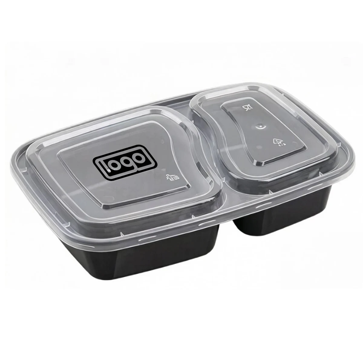 Disposable 2-Compartment Bento Box 1