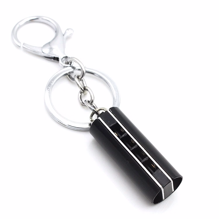 8 Tone 4 Holes Mini Harmonica Keychain
