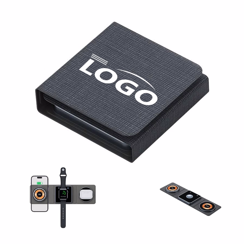 Foldable Magnetic 3-in-1 Wireless Charger, 15W Fast Charging