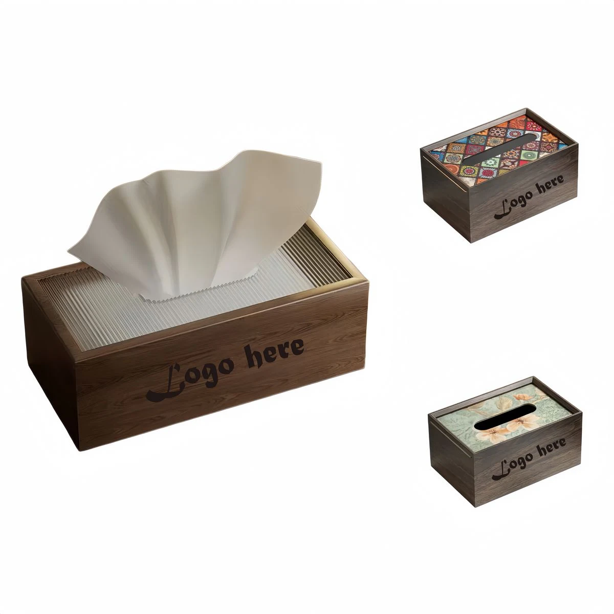 Classic Wooden Tissue Box 1