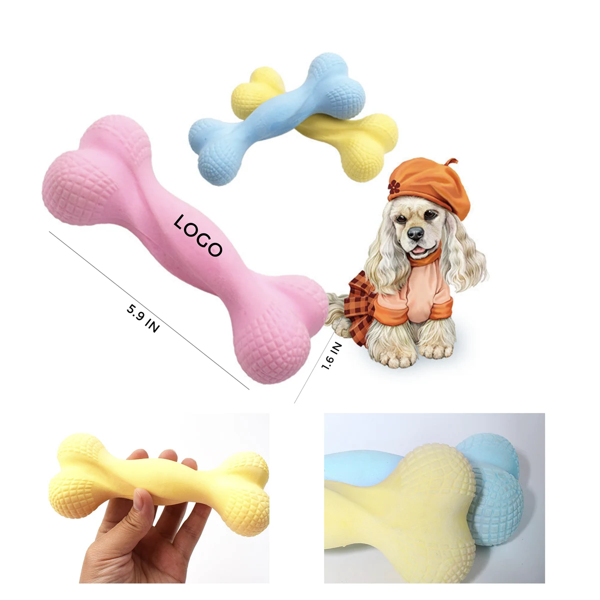 MOQ 10 PCS Interactive TPR Bone Pet Toy 1