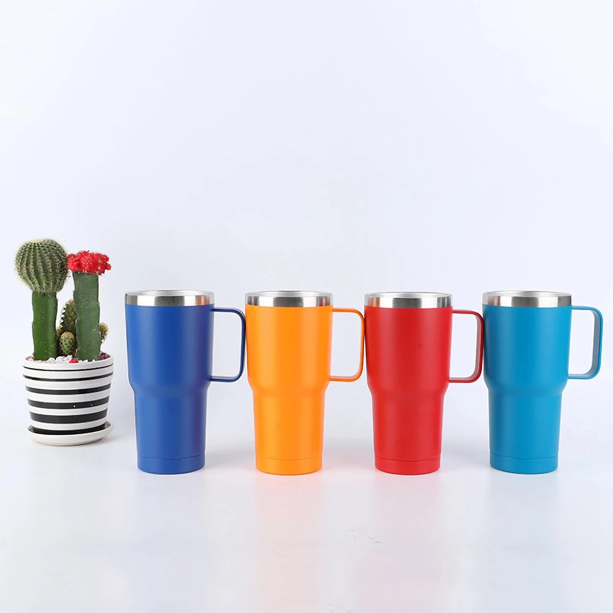 20 Oz. Stainless Steel Double Wall Tumbler With Handle 1