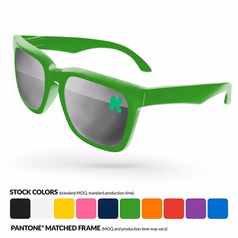 Bold Mirror Sunglasses w/ Corner Lens Imprint