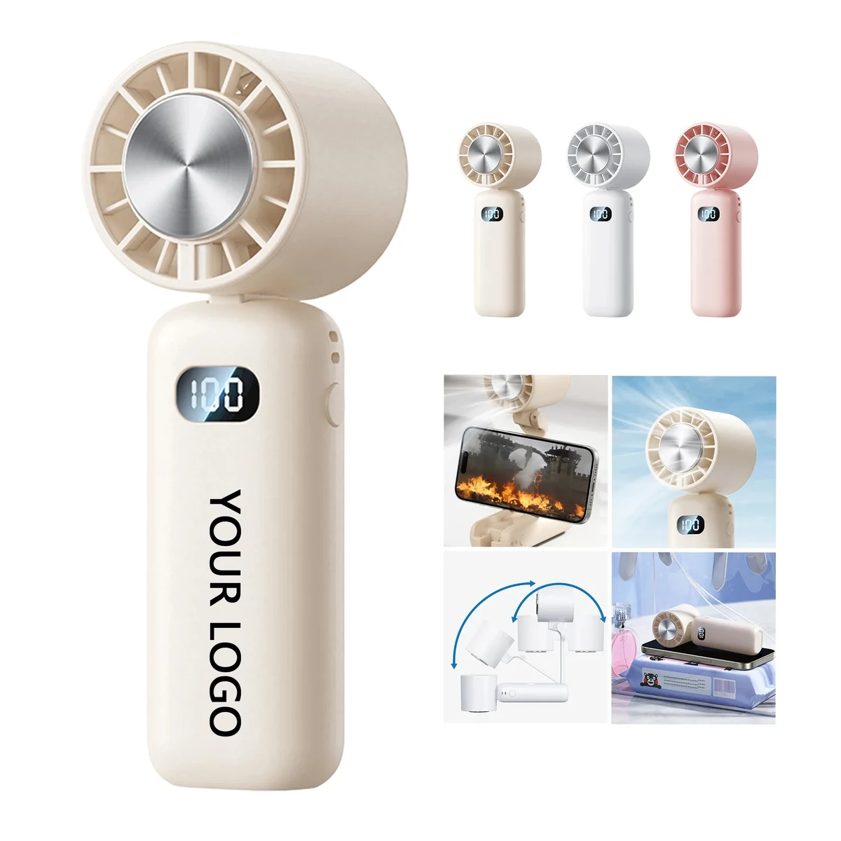 Handheld Cooling Fan with Ice Effect and Macaron Colors 1