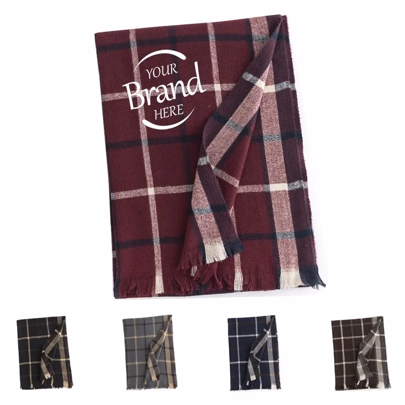 Fashion Cashmere Feel Plaid Scarfs