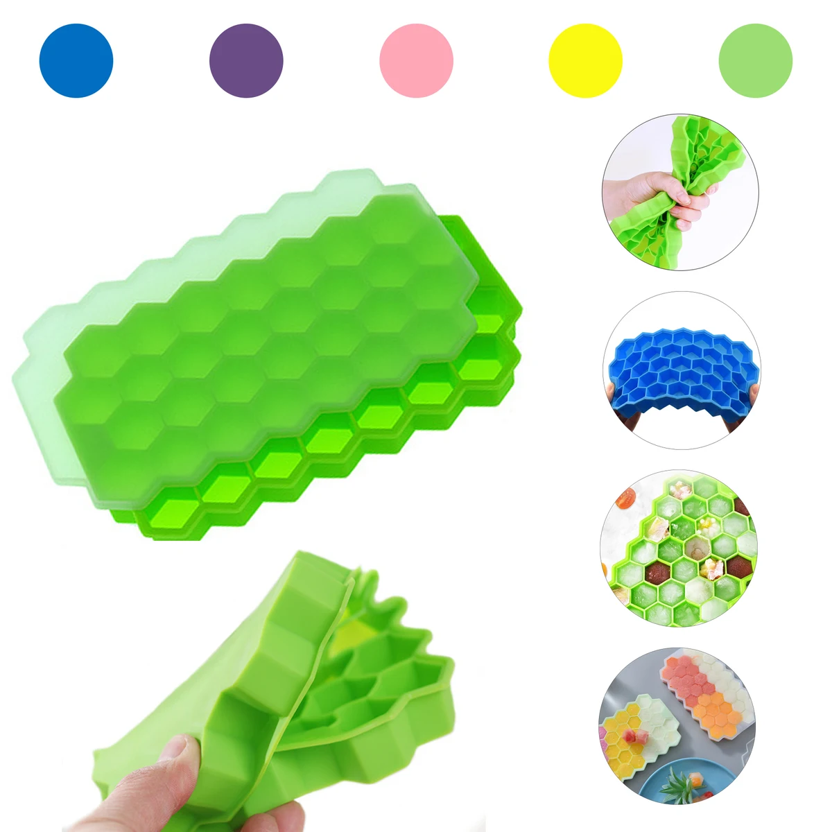 Silicone Ice Cube Mold Tray With Cover 1