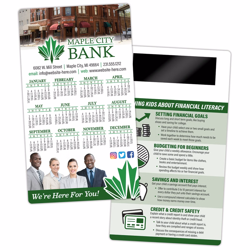 Laminated Card 4"x7" Round Corners with 1"x3" magnet