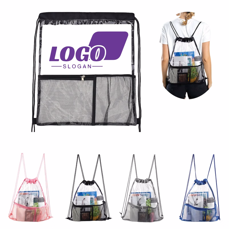 Clear Waterproof Stadium Drawstring Backpack