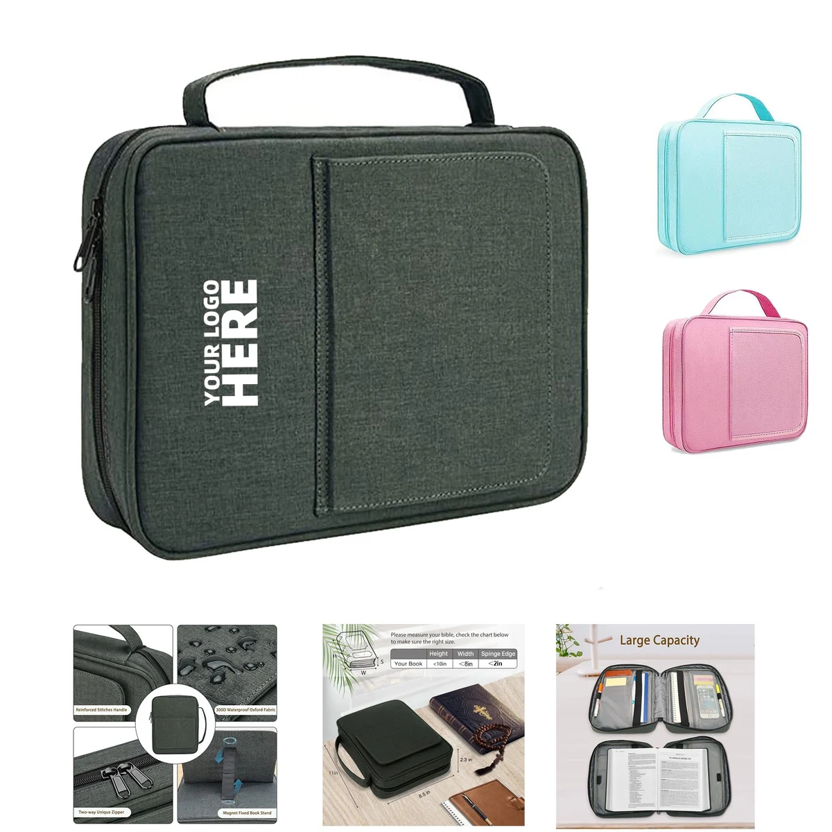 Bible Case Carrying Church Bag with Book Stand 1