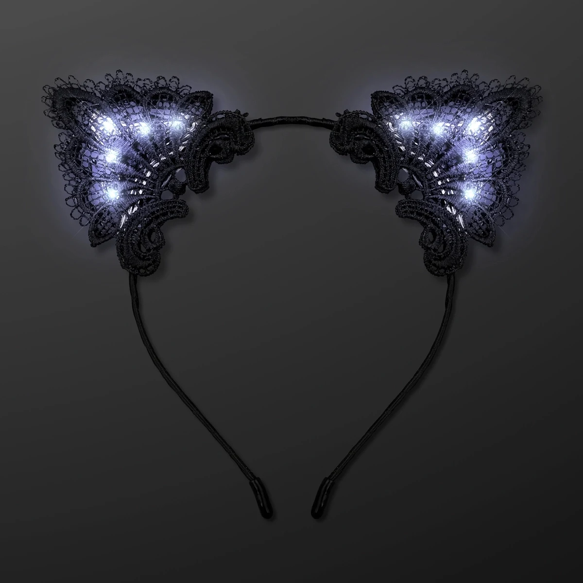White Lights Black Lace Cat Ears Hair Accessories 1