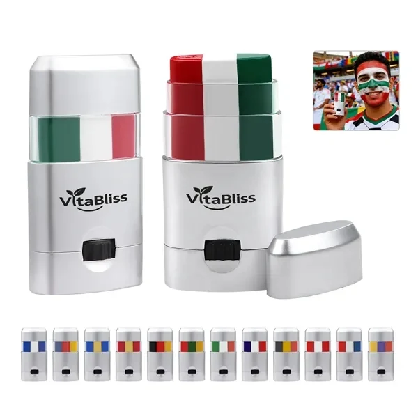 Custom Cup Fan Face Paint Stick — Three Color Oil Based — Sports Event Giveaway 1