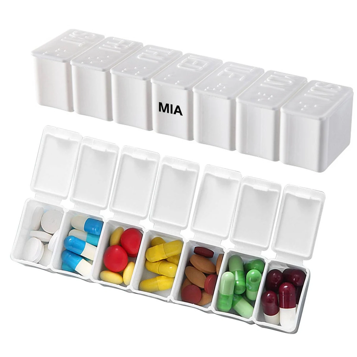 Plastic Braille 7-compartment Pill Box 1