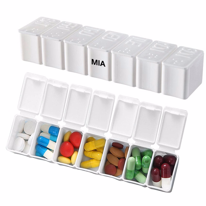Plastic Braille 7-compartment Pill Box