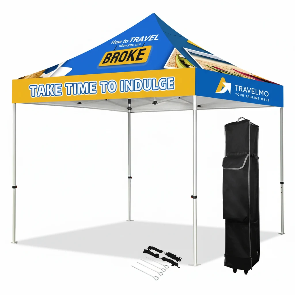 10' Hex Aluminum Frame With Full Color Canopy 1