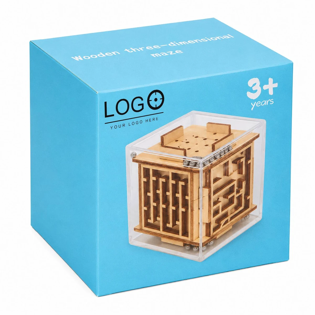 Wooden 3D Maze Puzzle Cube 1