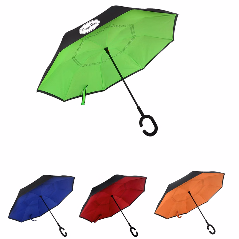Inverted Umbrella with C-Shaped Handle