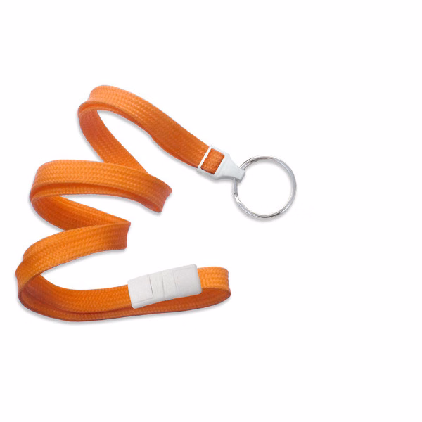 3/8" Breakaway Blank Lanyard w/Split Ring (Orange)