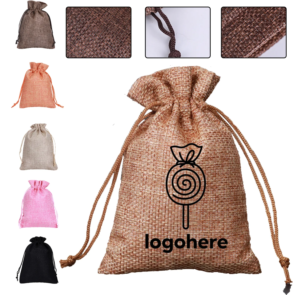 Reusable Linen Style Gift Pouche 1