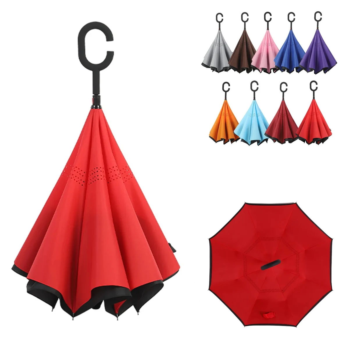 Waterproof Folding Reverse Inverted Umbrella 1