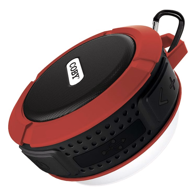 Splashproof Bluetooth Speakers - Portable Red Suction Cup