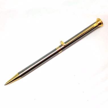 Gun Metal Golf Pen with Gold Accent