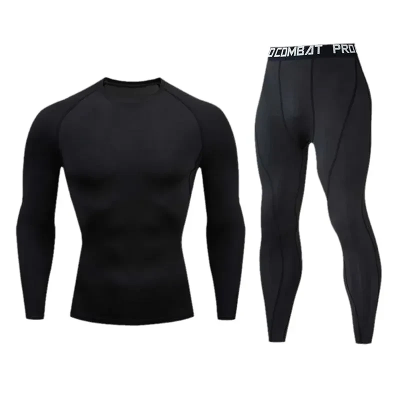 Mens Compression Fitness Set Rash Guard and Leggings 1