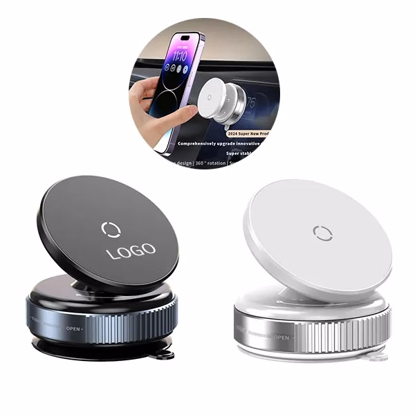 Car Phone Mount with Vacuum Suction and Magnetic Attachment