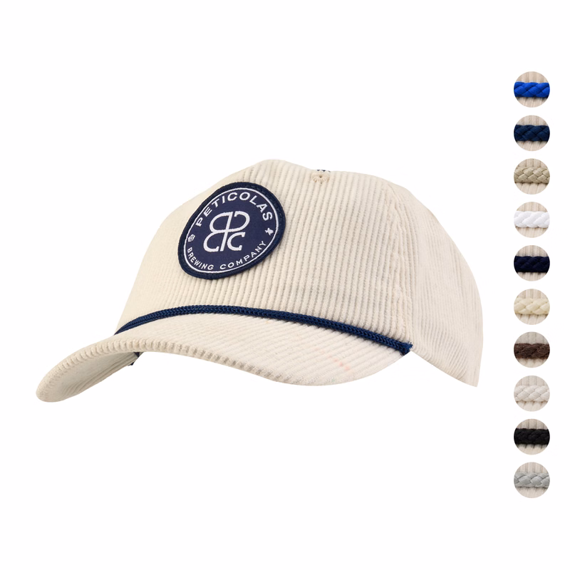 Premium 5-Panel Rope with halfmoon buckram Corduroy fabric with Snapback Closure Cap