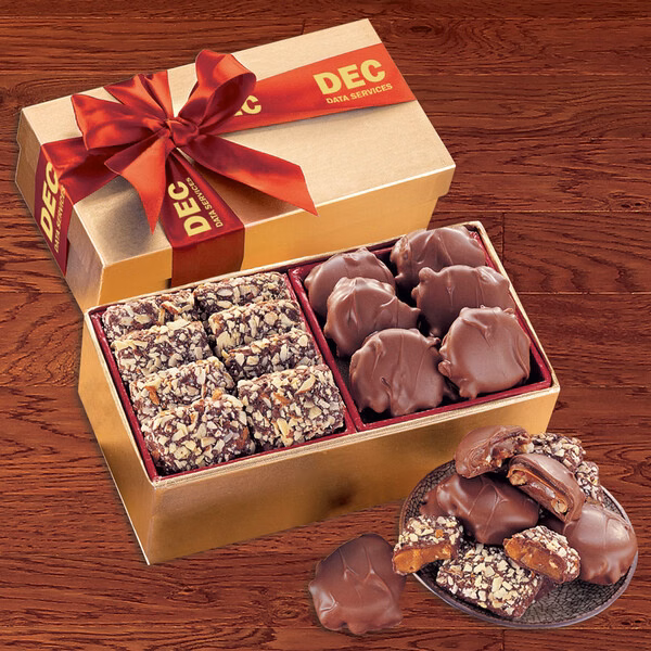 Toffee & Pecan Clusters in Gold Gift Box