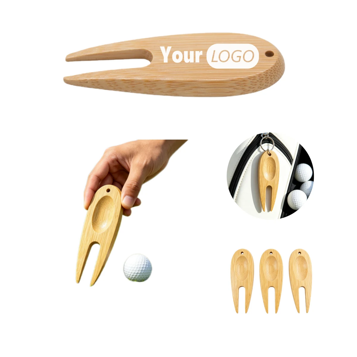 Wooden Golf Divot Repair Fork 1