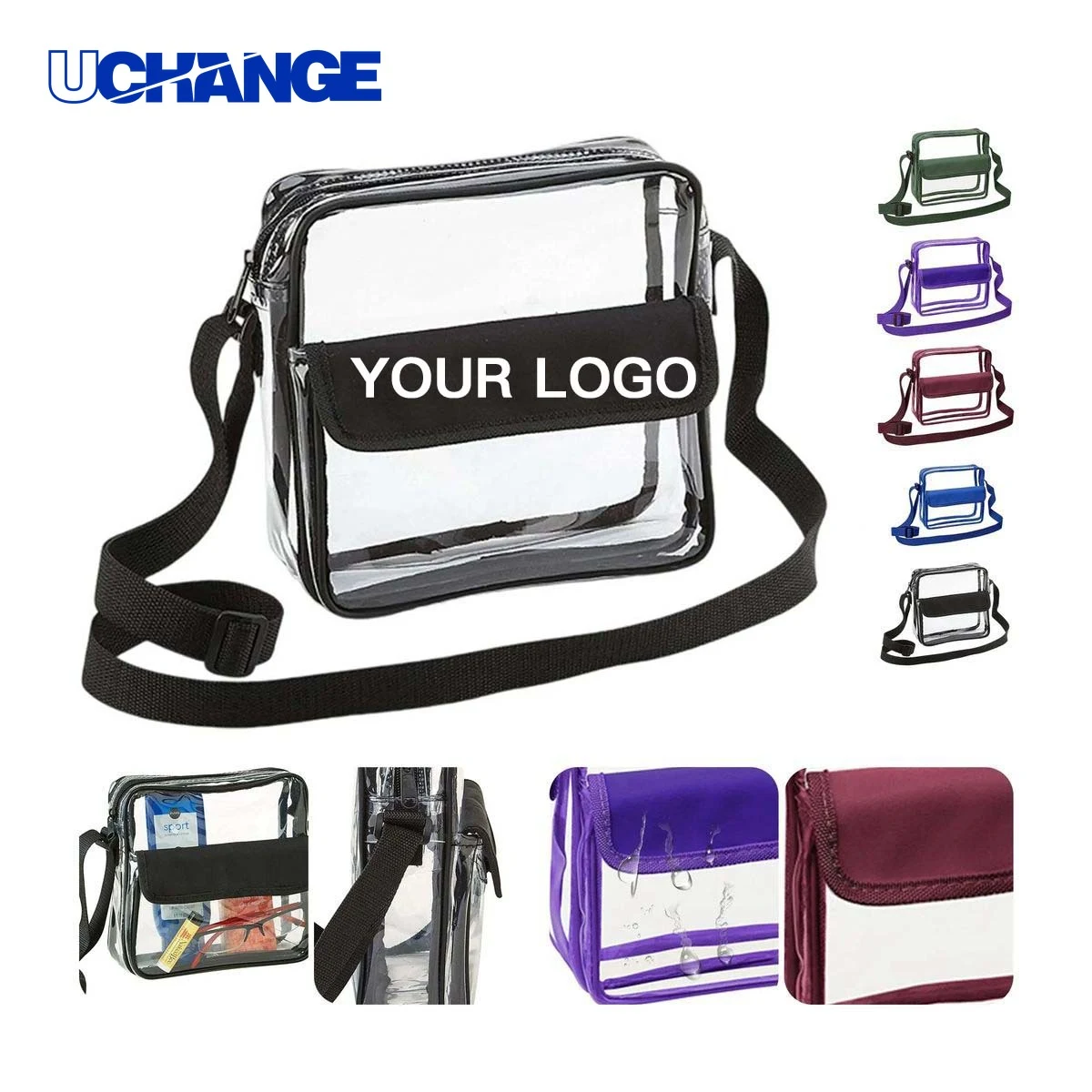 Crossbody Makeup Bag Organizer with Waterproof PVC 1