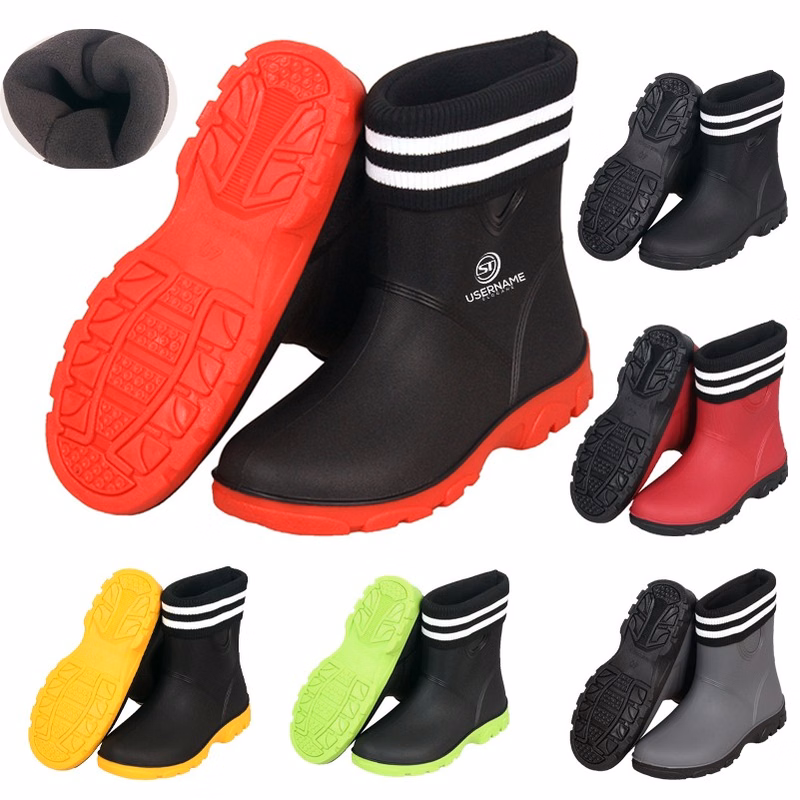Winter Rain Boots for Women Waterproof Garden Shoes Men Anti Slip Rubber Ankle Boots