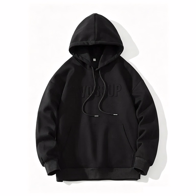 Embossed Printed Pullover Hoodie