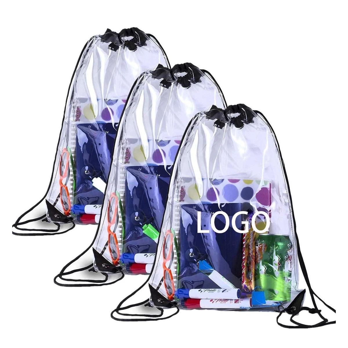 Clear Pvc Drawstring Backpack For Stadiums Travel 1