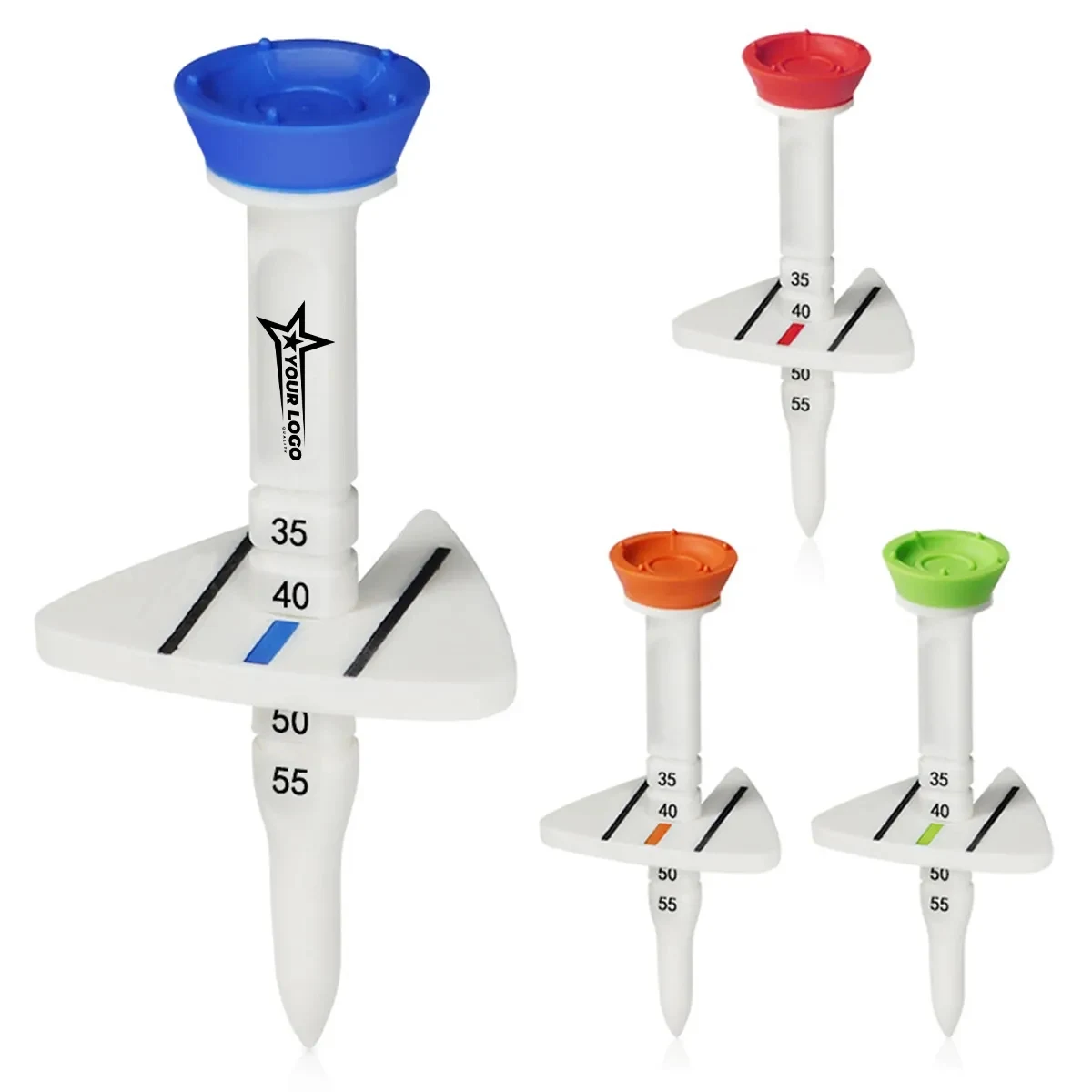 Golf Tees Adjustable Height Triangular Directional Design 1