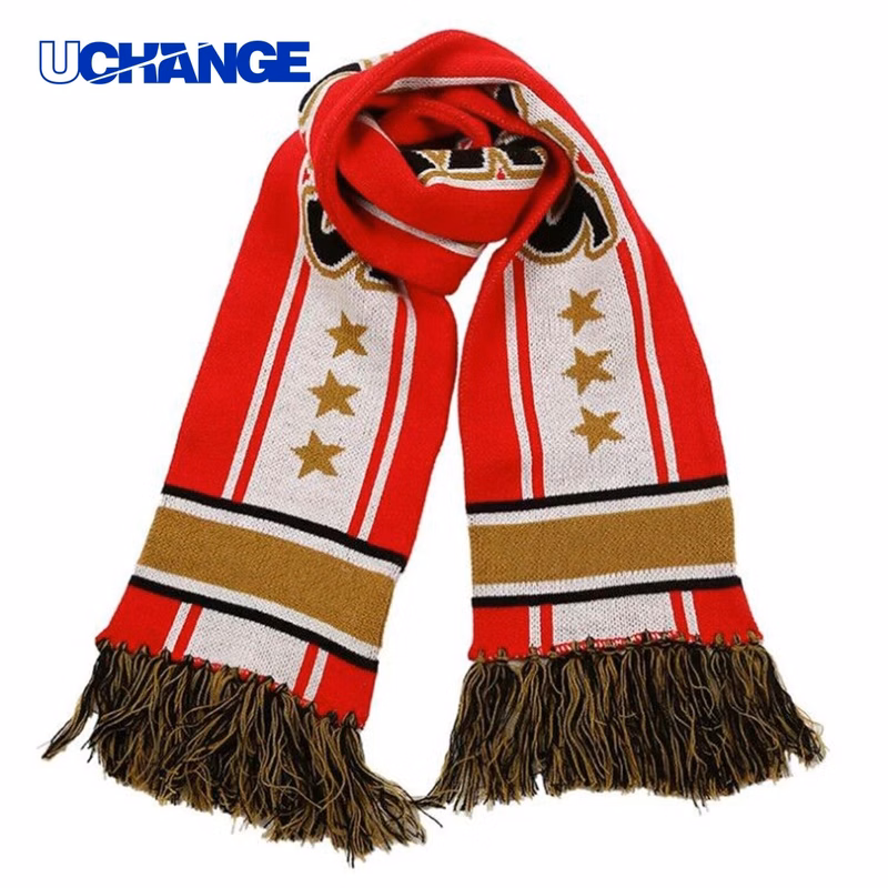 Knit Soccer Fan Scarf with Fringe