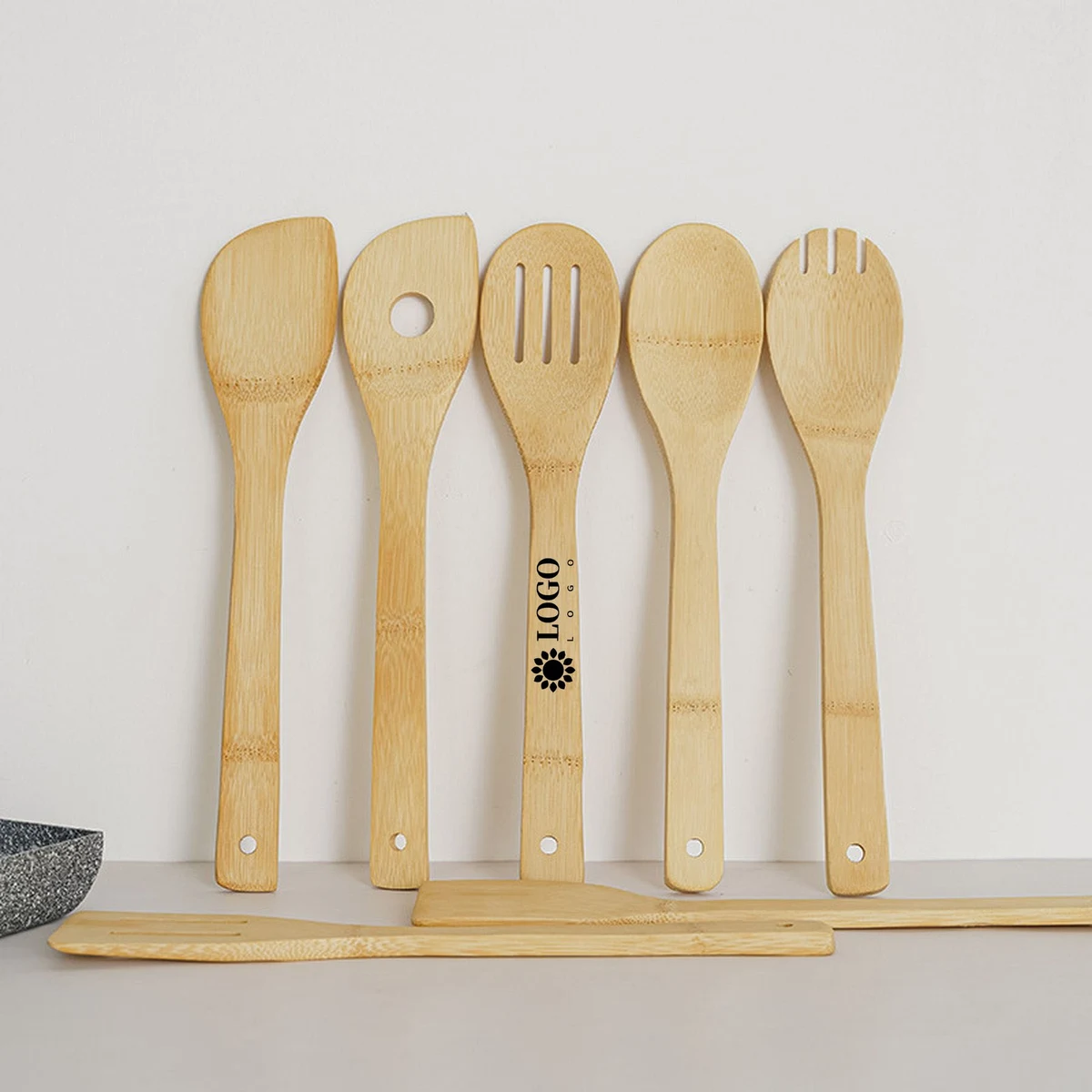 6-Piece Nonstick Bamboo Cooking Utensil Spatula Spoon 1