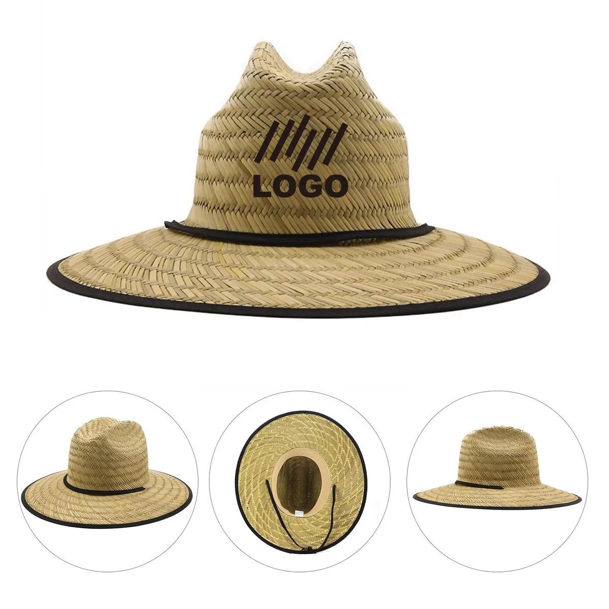 Wide Brim Straw Lifeguard Hat Headwear 1