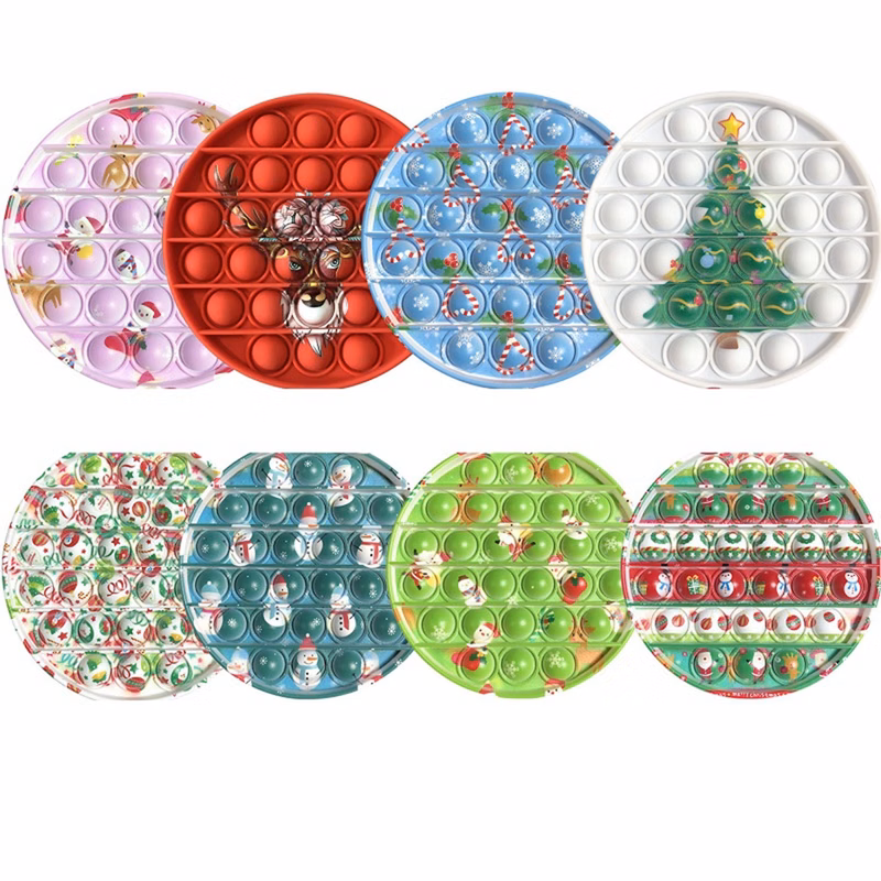 Round Full Color Print Push Pop Bubble Fidget Toy