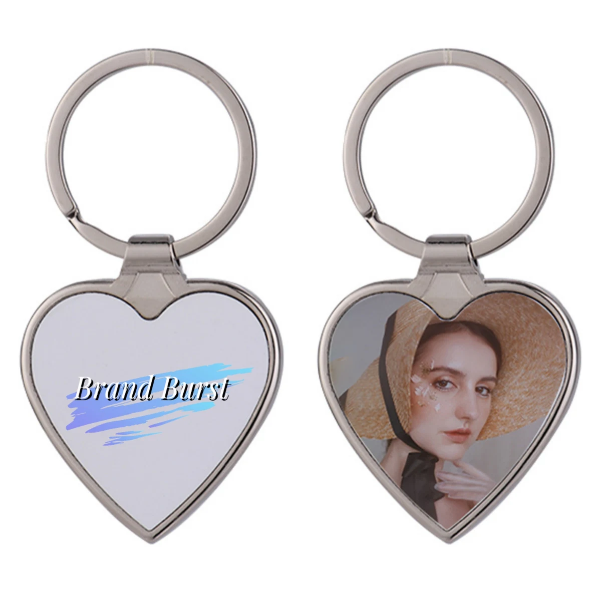 Metal Heat Transfer Keychain Heart 1