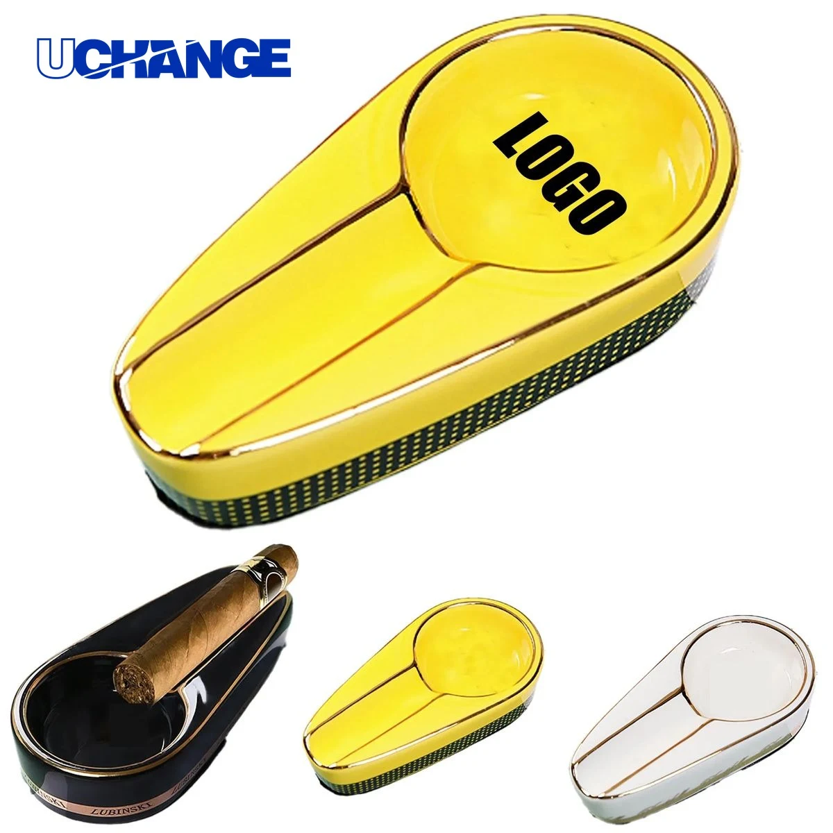 Ceramic Portable Cigar Ashtray Compact Smoking Accessory for Travel 1