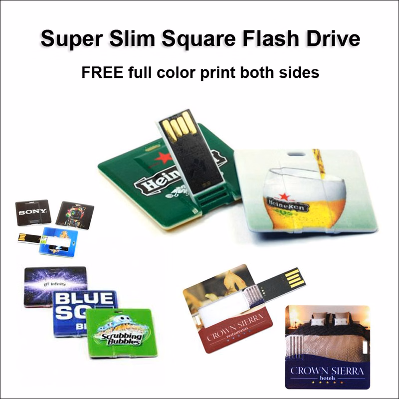 Super Slim Square Flash Drive / USB - 1 GB