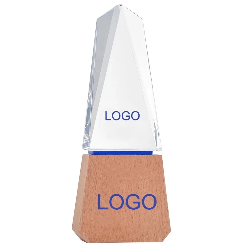 Tower Crystal Awards with Wooden Base 1