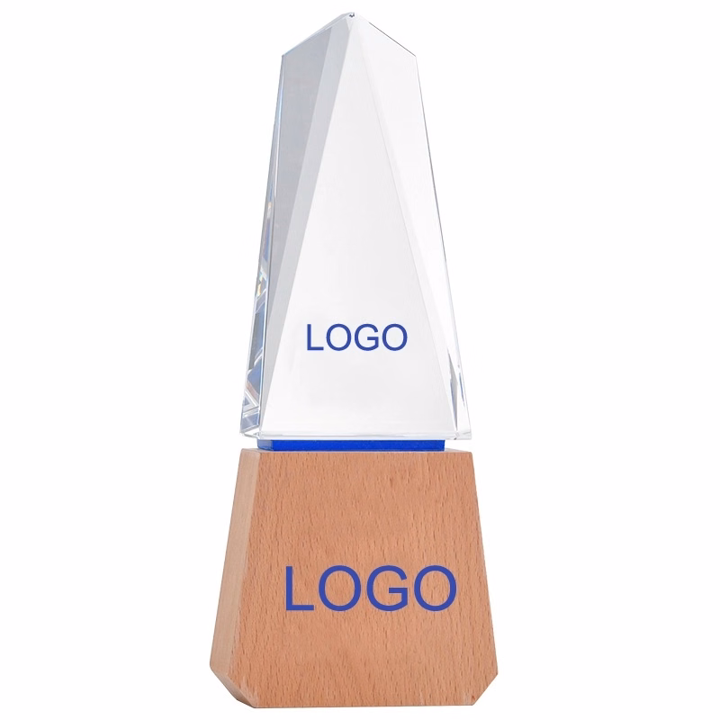 Tower Crystal Awards with Wooden Base
