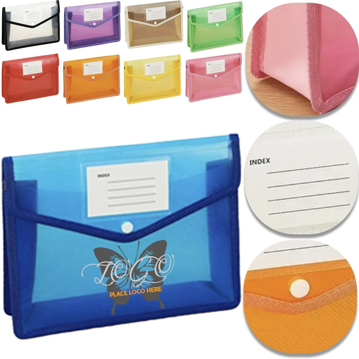 Transparent PP Snap Document Pouch 1