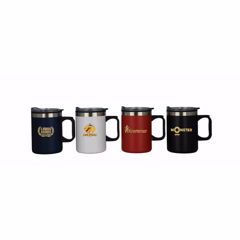 14oz Double Wall Mug with SS Outer & Plastic Liner with Handle