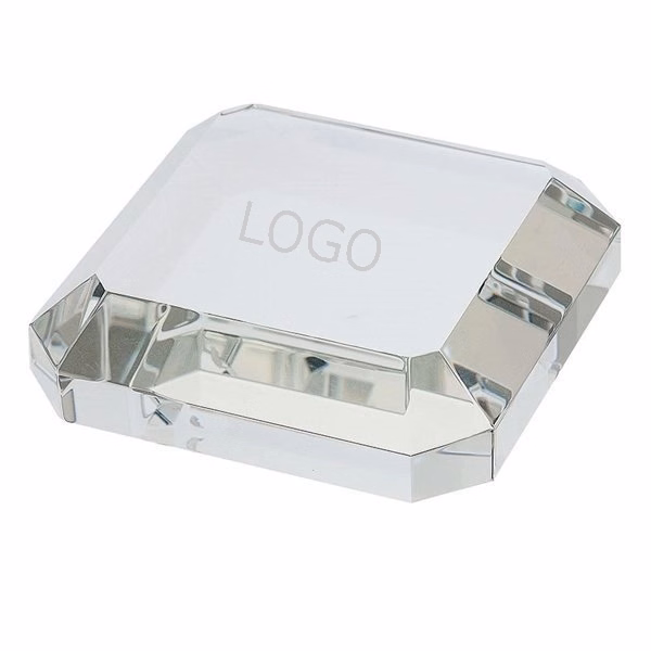 Beveled Crystal Paperweight - Square